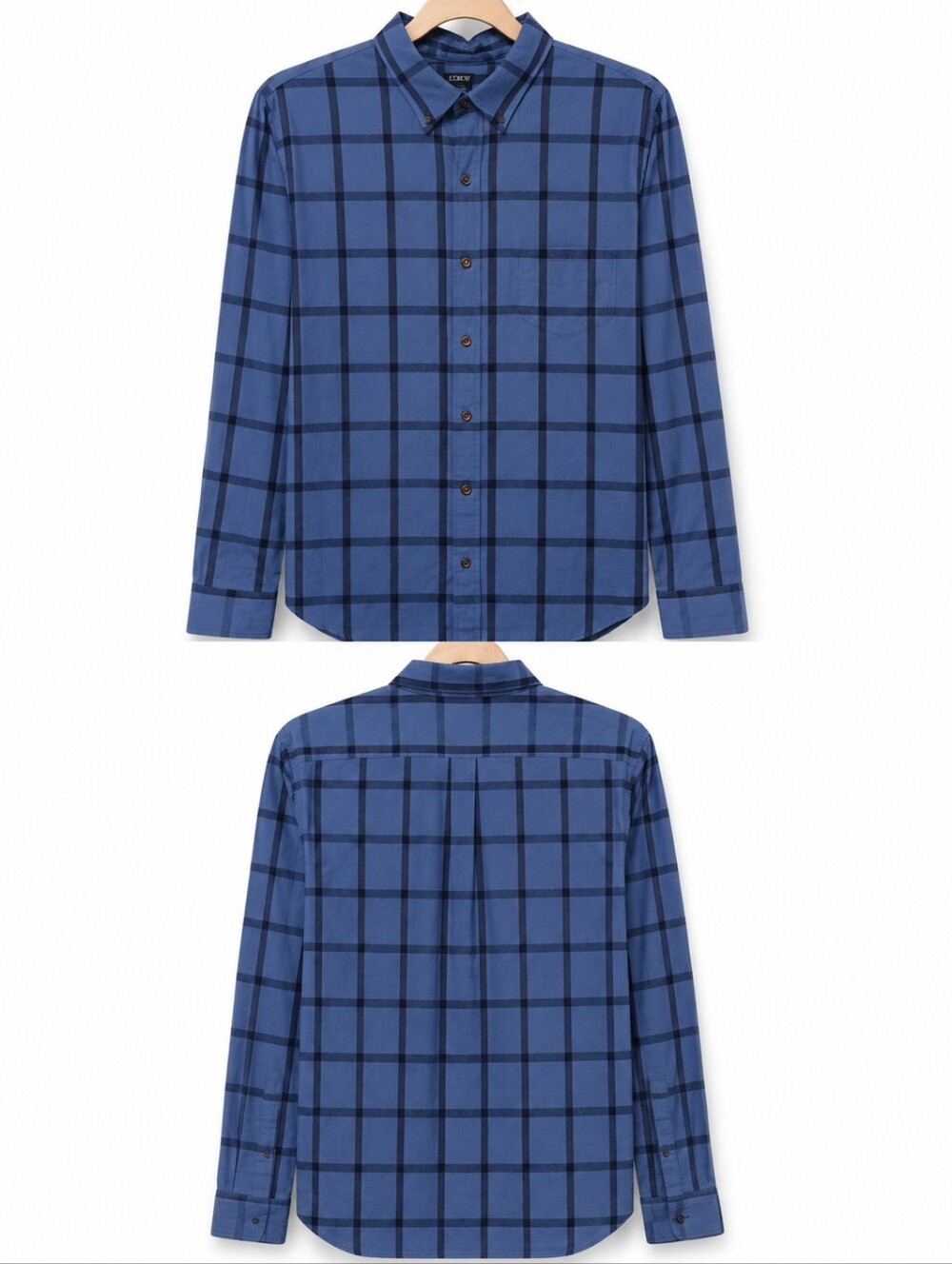J.Crew Men's Blue Plaid Shirt XL | Brushed Cotton Button Down | NWOT - Picture 4 of 8